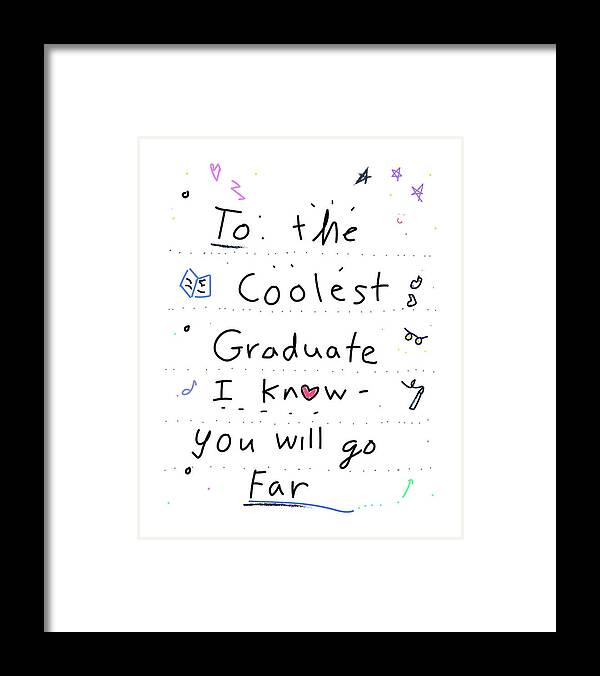 Words Framed Print featuring the drawing Graduate by Ashley Rice