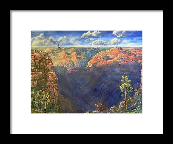 Arizona Framed Print featuring the painting Grand Canyon and Mather Point by Chance Kafka