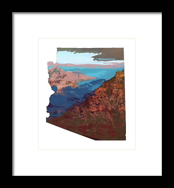 Grand Canyon Framed Print featuring the digital art Grand Canyon in the Shape of Arizona by Chance Kafka