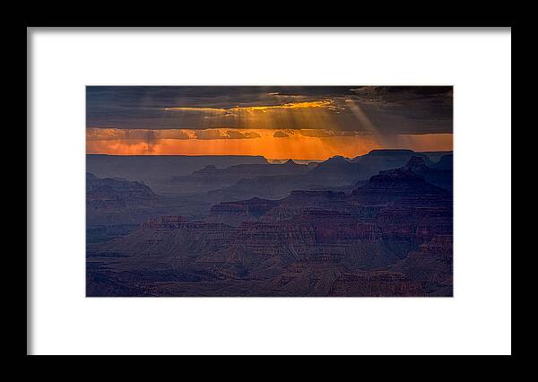 Grand Framed Print featuring the photograph Grand Canyon Sunset by Ning Lin