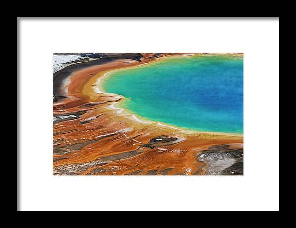 Scenics Framed Print featuring the photograph Grand Prismatic Spring, Yellowstone by Mint Images - Art Wolfe