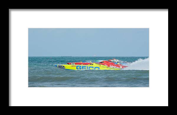 Superboat Framed Print featuring the photograph Grand Prix powerboat racing ClassONE by Bradford Martin