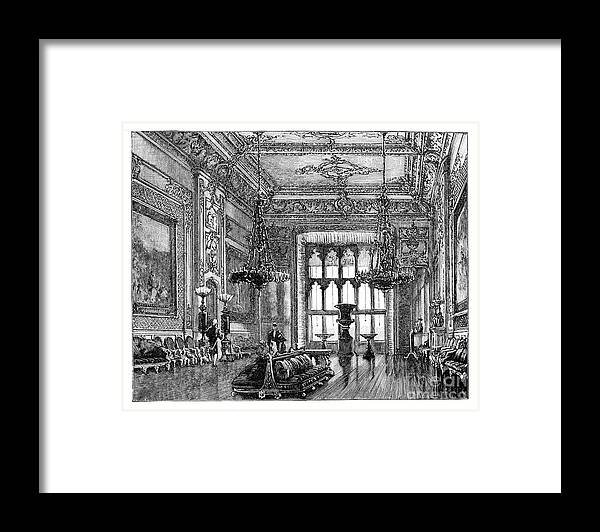 Engraving Framed Print featuring the drawing Grand Reception Room, Windsor Castle by Print Collector