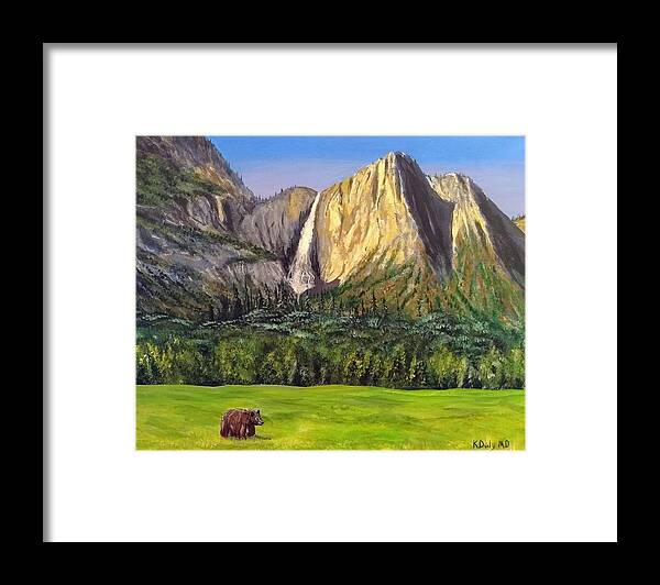 Yosemite Framed Print featuring the painting Grandeur and Extinction by Kevin Daly