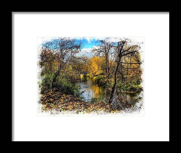 Rochester Framed Print featuring the digital art Graphic Colors on the Clinton River IMG_4055 by Michael Thomas