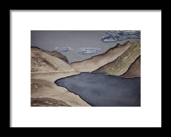 Watercolor Framed Print featuring the painting Gray Land Lore by John Klobucher