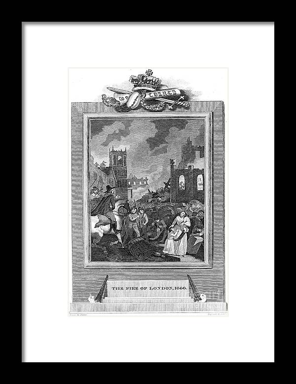 Horse Framed Print featuring the drawing Great Fire Of London, 1666 1825 by Print Collector