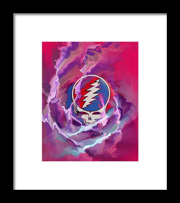 Grateful Dead Framed Print featuring the digital art Greatful Rose by David Lane