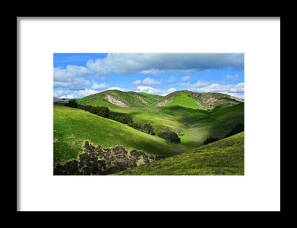 California Framed Print featuring the photograph Green Hills Santa Monica Mountains by Kyle Hanson