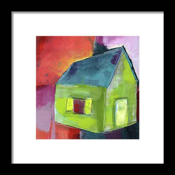 House Framed Print featuring the painting Green House- Art by Linda Woods by Linda Woods