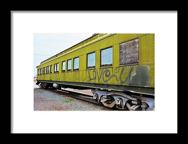 Western America Railroad Museum Framed Print featuring the photograph Green Railroad Car by Kyle Hanson