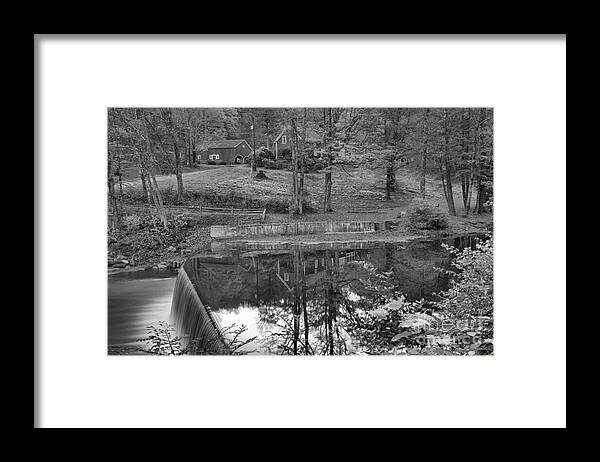 Towns Framed Print featuring the photograph Green River Village Fall Reflections Black And White by Adam Jewell