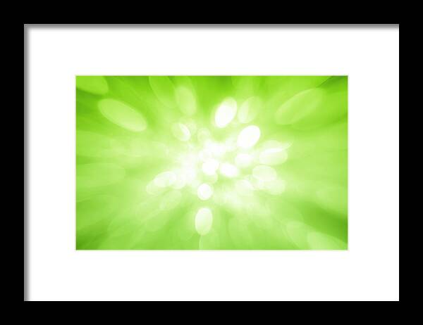 Sparse Framed Print featuring the photograph Green Sparkles Coming From The Center by Krystiannawrocki