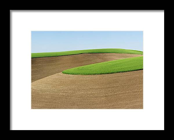 Curve Framed Print featuring the photograph Green Wheat Atop Contoured Fields by Donald E. Hall