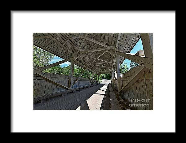 Covered Bridge Framed Print featuring the photograph Greenbanks Hollow by Steve Brown