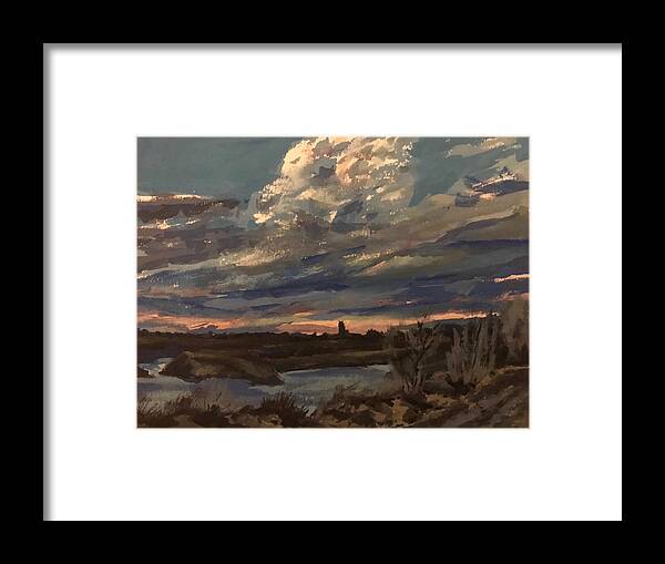 Clouds Framed Print featuring the painting Greenbelt Cloud study by Les Herman