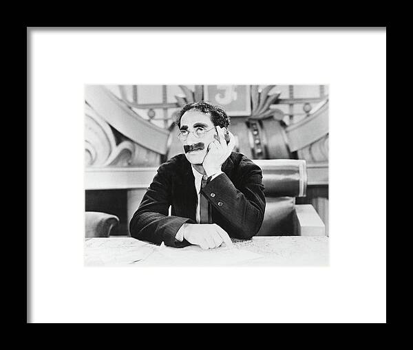 Groucho Marx Framed Print featuring the photograph GROUCHO MARX in DUCK SOUP -1933-. by Album