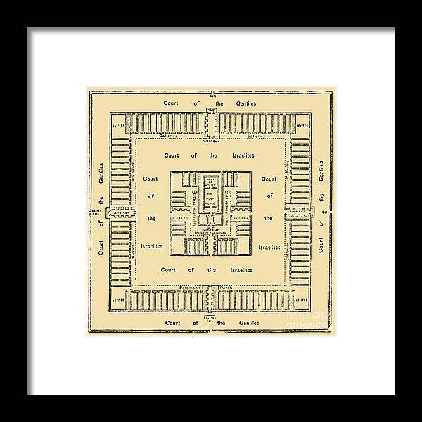 Engraving Framed Print featuring the drawing Ground-plan Of The Temple Of Solomon by Print Collector