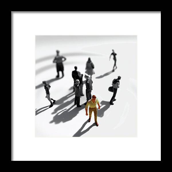 Adult Framed Print featuring the drawing Group of People on White Background by CSA Images