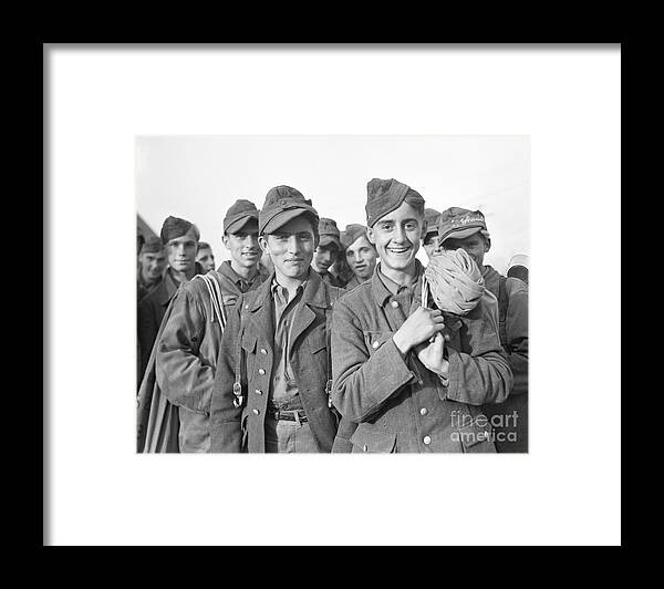 Releasing Framed Print featuring the photograph Group Of Released German Soldiers by Bettmann