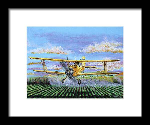 Ag Cat Framed Print featuring the painting Grumman Ag Cat by Karl Wagner