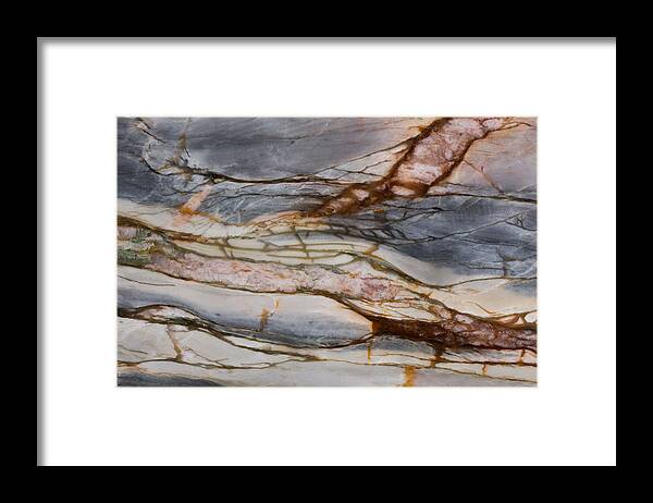 Abstractartistic Framed Print featuring the photograph Grunge Stone Background, Macro Shot by Dmytro Synelnychenko