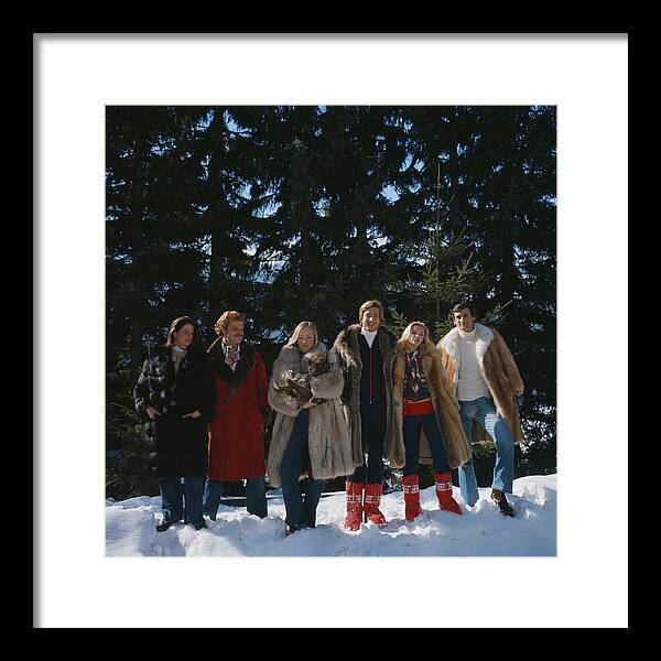 Snow Framed Print featuring the photograph Guests At The Furstenberg Villa by Slim Aarons