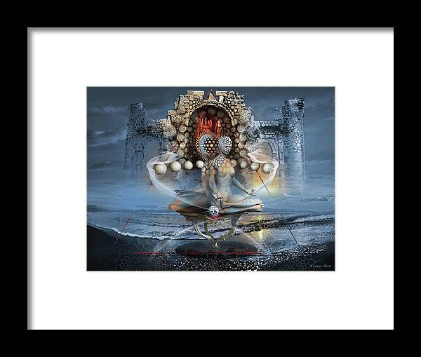 Digital Art Framed Print featuring the digital art Guided Meditation or Path to Fractal World Enlightenment by George Grie