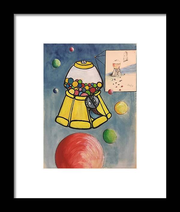 Ricardosart37 Framed Print featuring the painting Gumballs by Ricardo Penalver deceased