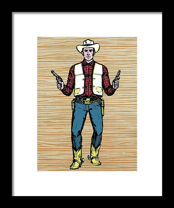 Accessories Framed Print featuring the drawing Gunslinger by CSA Images