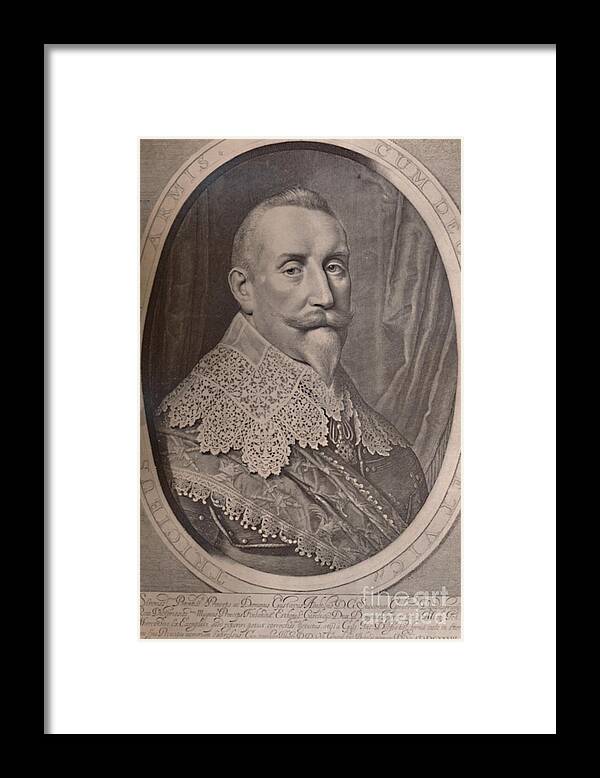 Royalty Framed Print featuring the drawing Gustavus Adolphus King Of Sweden 17th by Print Collector