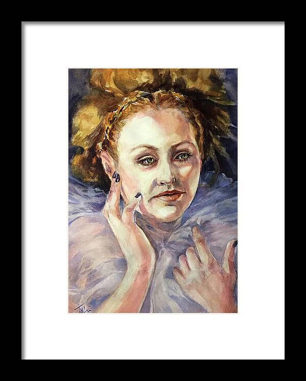 Portrait Framed Print featuring the painting Gwenhwyfar II by Judith Levins