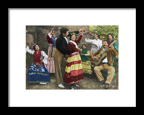 People Framed Print featuring the photograph Gypsies Dancing by Bettmann