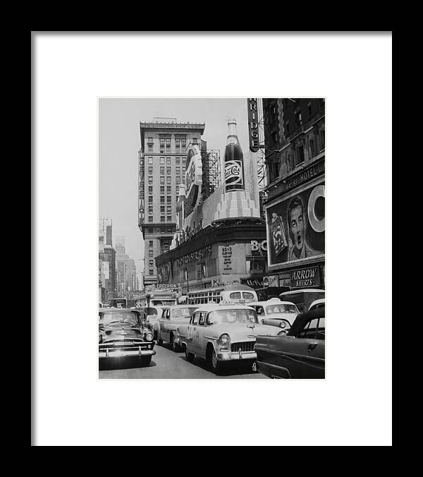 1950-1959 Framed Print featuring the photograph H Bomb Practice Alert In New York On by Keystone-france