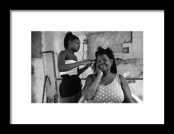 Cuba Framed Print featuring the photograph Hairdresser by Orna Naor