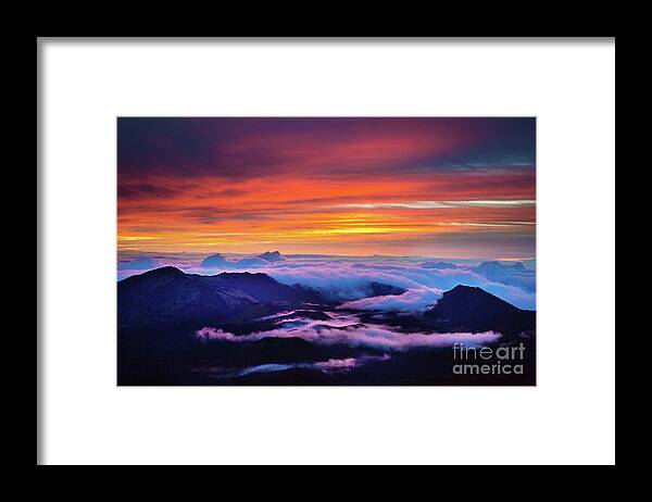 Scenics Framed Print featuring the photograph Haleakala National Park Crater Sunrise by Yinyang