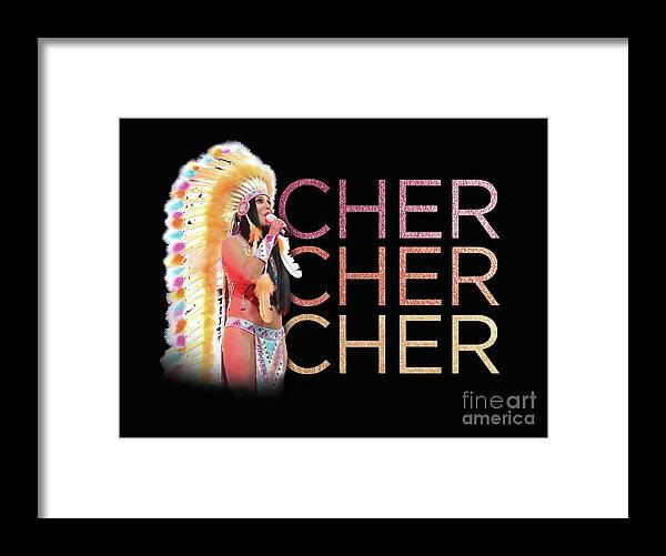 Cher Framed Print featuring the digital art Half Breed Cher by Cher Style