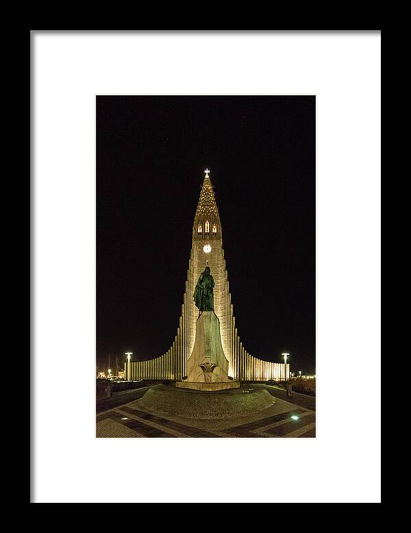 Hallgrimskirkja Framed Print featuring the photograph Hallgrimskirkja Church 1 by Nigel R Bell