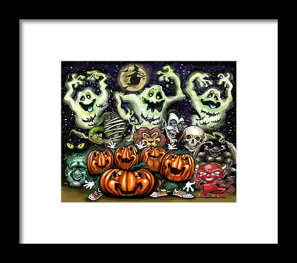 Halloween Framed Print featuring the digital art Halloween Fun by Kevin Middleton