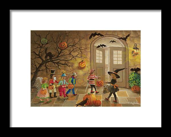 Halloween Fun Framed Print featuring the painting Halloween Fun by Nicky Boehme
