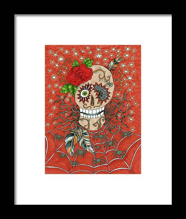 Halloween Skull Framed Print featuring the digital art Halloween Skull by Kim Kosirog