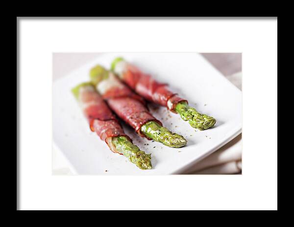 Melting Framed Print featuring the photograph Ham Rolls With Asparagus And Bechamel by Svariophoto