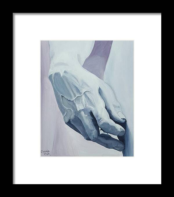 Oil Painting Framed Print featuring the painting Hand of David by Connie Rish