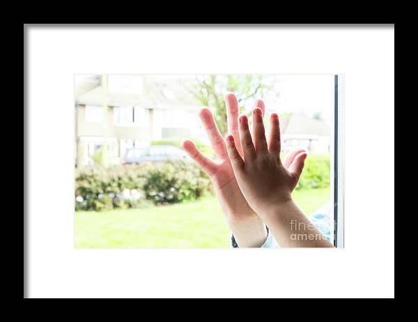 Hand Framed Print featuring the photograph Hand To Hand by Conceptual Images/science Photo Library