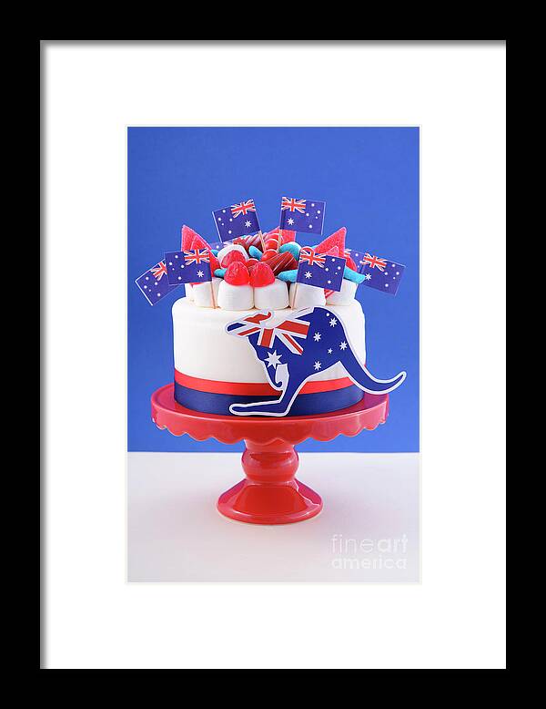 Celebrate Framed Print featuring the photograph Happy Australia Day celebration cake by Milleflore Images