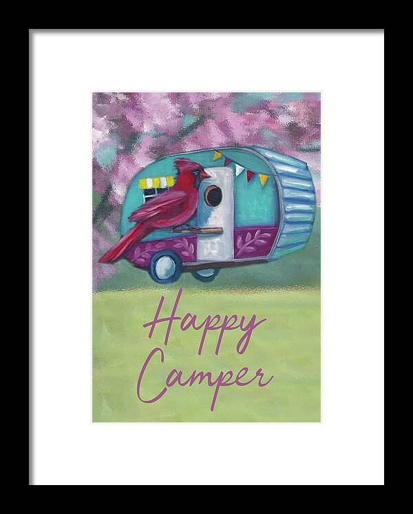 Happy Camper Framed Print featuring the painting Happy Camper by Marnie Bourque