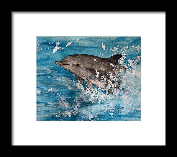  Framed Print featuring the painting Happy by Diane Ziemski