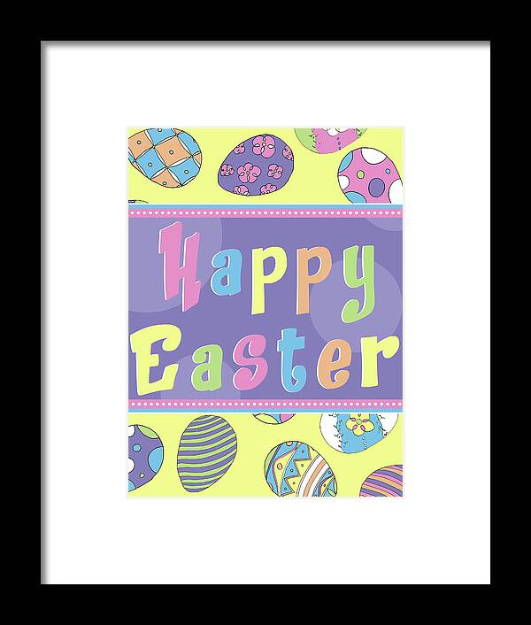 Happy Framed Print featuring the digital art Happy Easter Eggs by Sd Graphics Studio