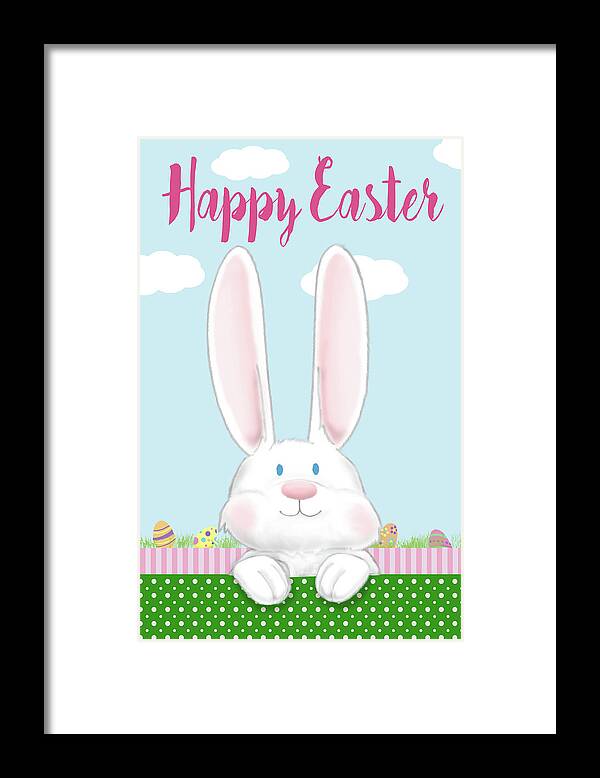Happy Framed Print featuring the digital art Happy Easter I by Sd Graphics Studio