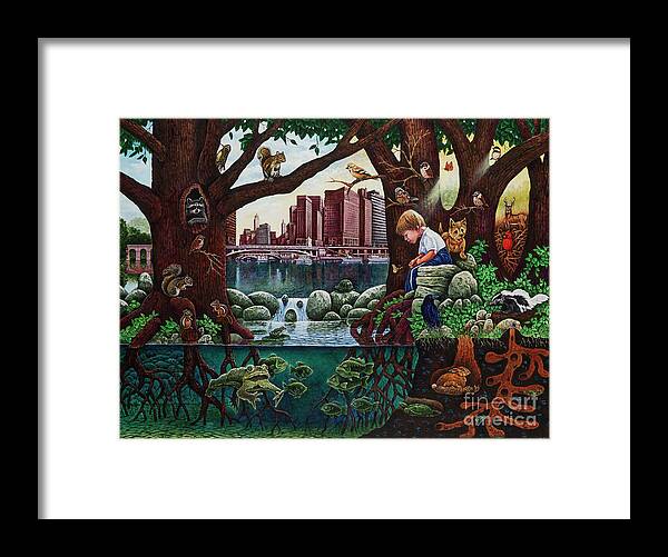 Fish Framed Print featuring the painting Happy Hollow by Michael Frank